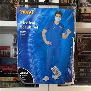 Spirit Halloween NEW Royal Blue Medical Scrub Set Costume Adult XL (Extra Large)